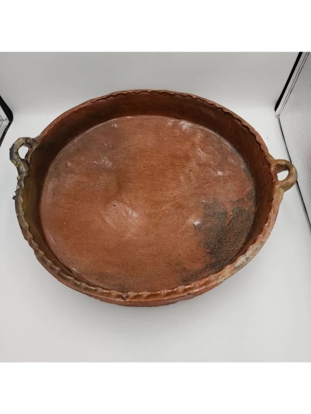 Spanish Pottery Rustic Primitive Terra Cotta Cazuela Paella Dish Bowl 16